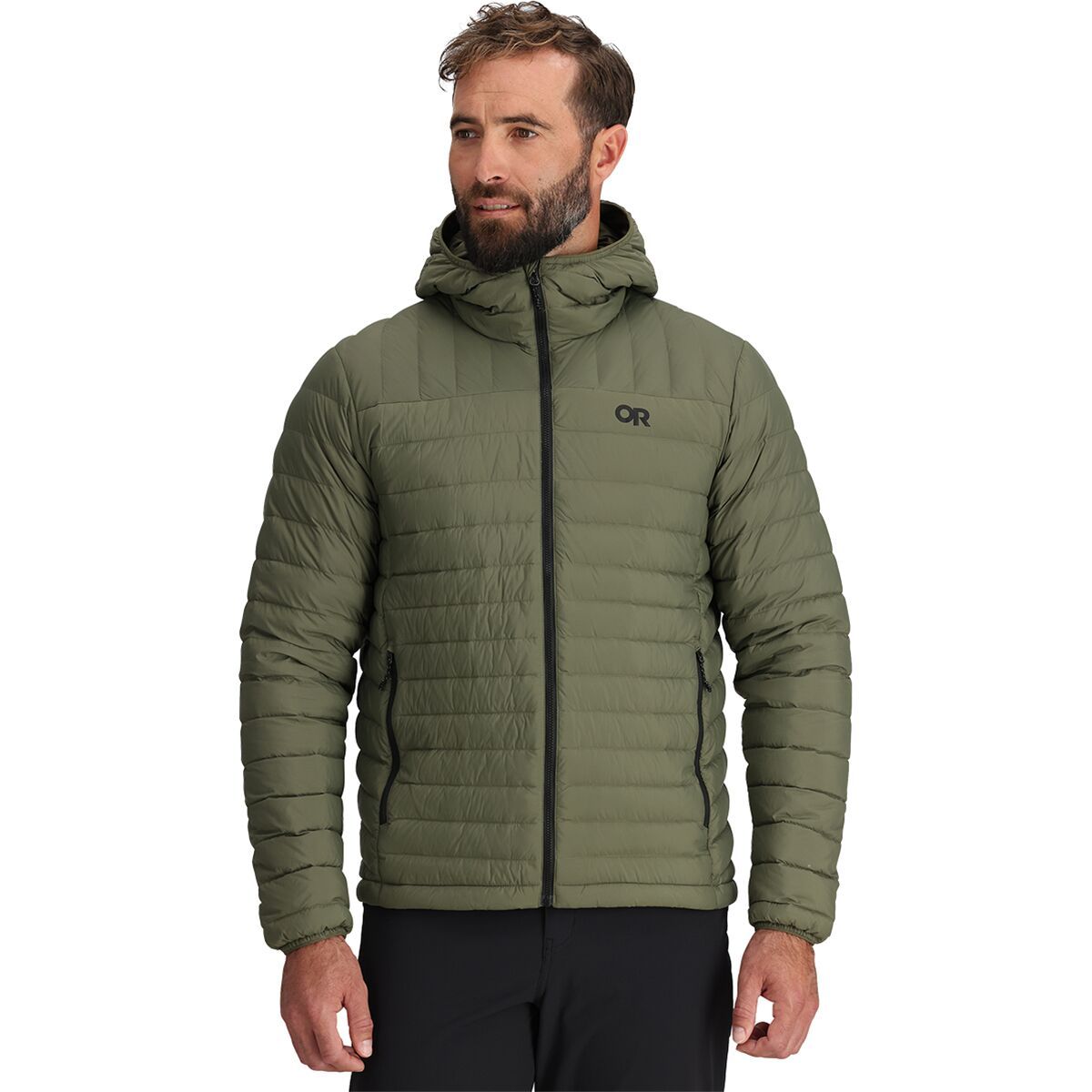 Image of Outdoor Research Transcendent Down Hoodie - Men's Ranger Green, L