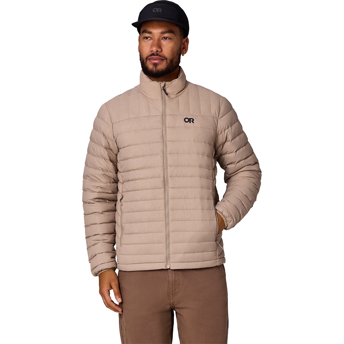 Image of Outdoor Research Transcendent Down Jacket - Men's Pro Khaki, L