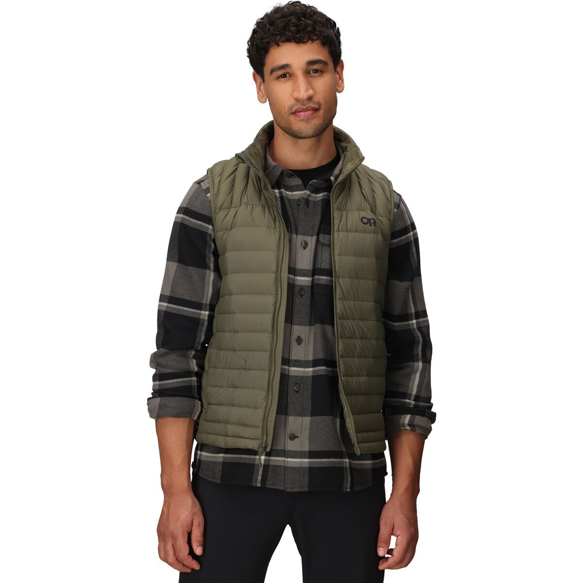 Image of Outdoor Research Transcendent Down Vest - Men's Ranger Green, S