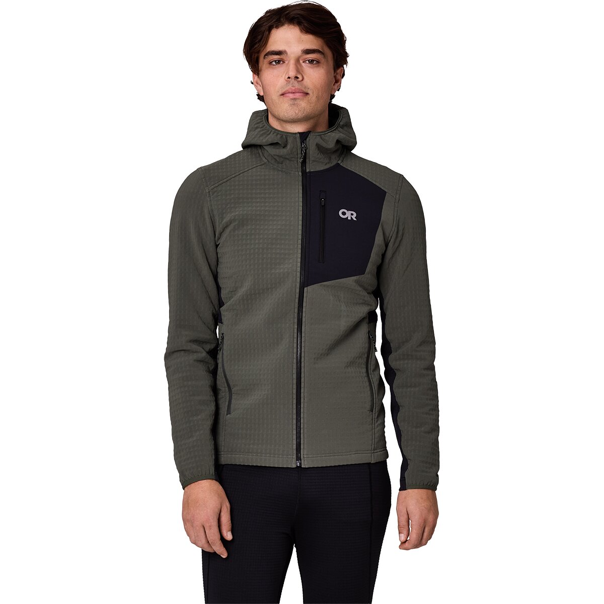 Image of Outdoor Research Vigor Plus Fleece Hoodie - Men's Dark Laurel/Black, S