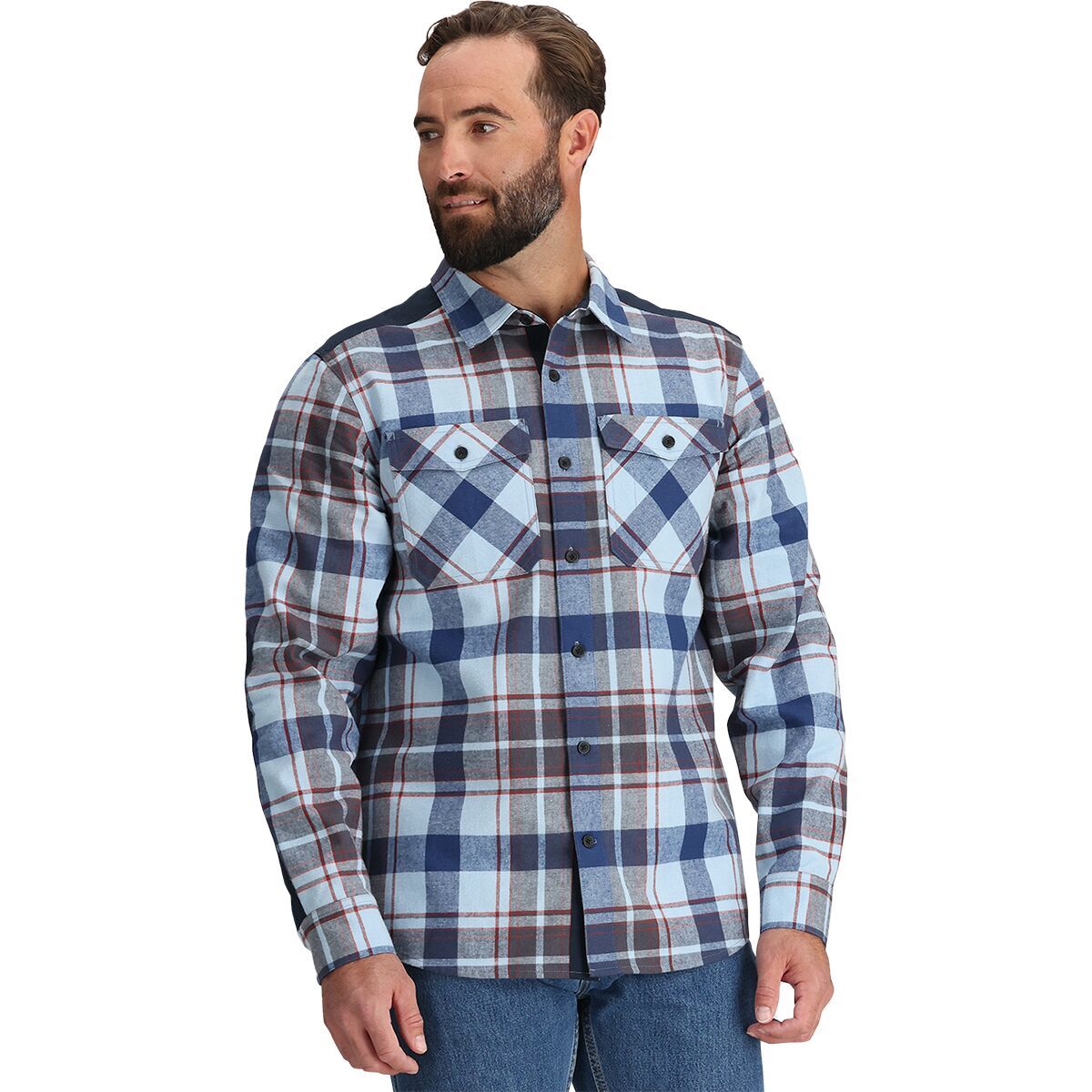 Image of Outdoor Research Wallingford Flannel Shirt Jacket - Men's Olympic Plaid, S