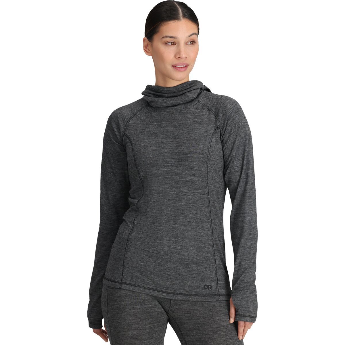 Image of Outdoor Research Alpine Onset Merino 150 Hooded Baselayer Top - Women's Black Heather, M