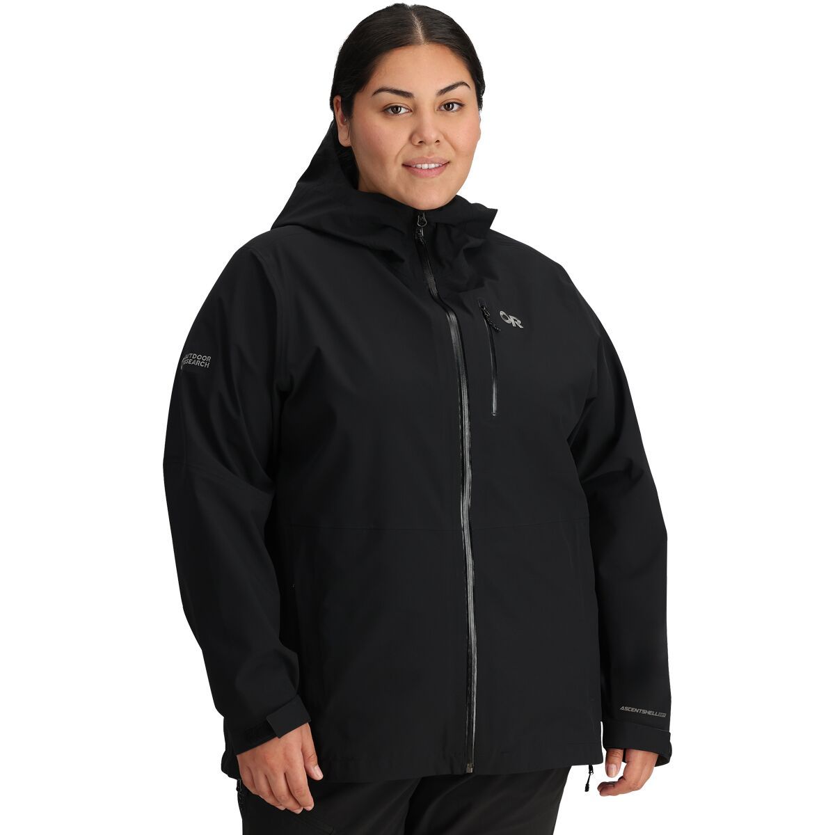 Image of Outdoor Research Aspire 3L Jacket - Plus - Women's Black, 2X