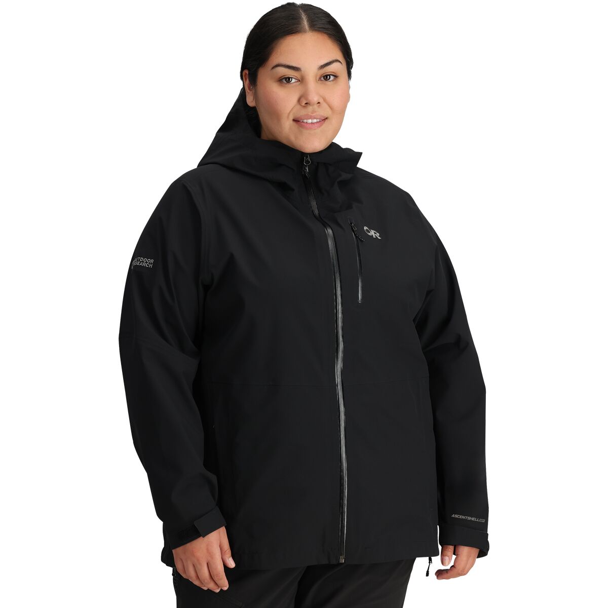 Image of Outdoor Research Aspire 3L Jacket - Plus - Women's Black, 2X