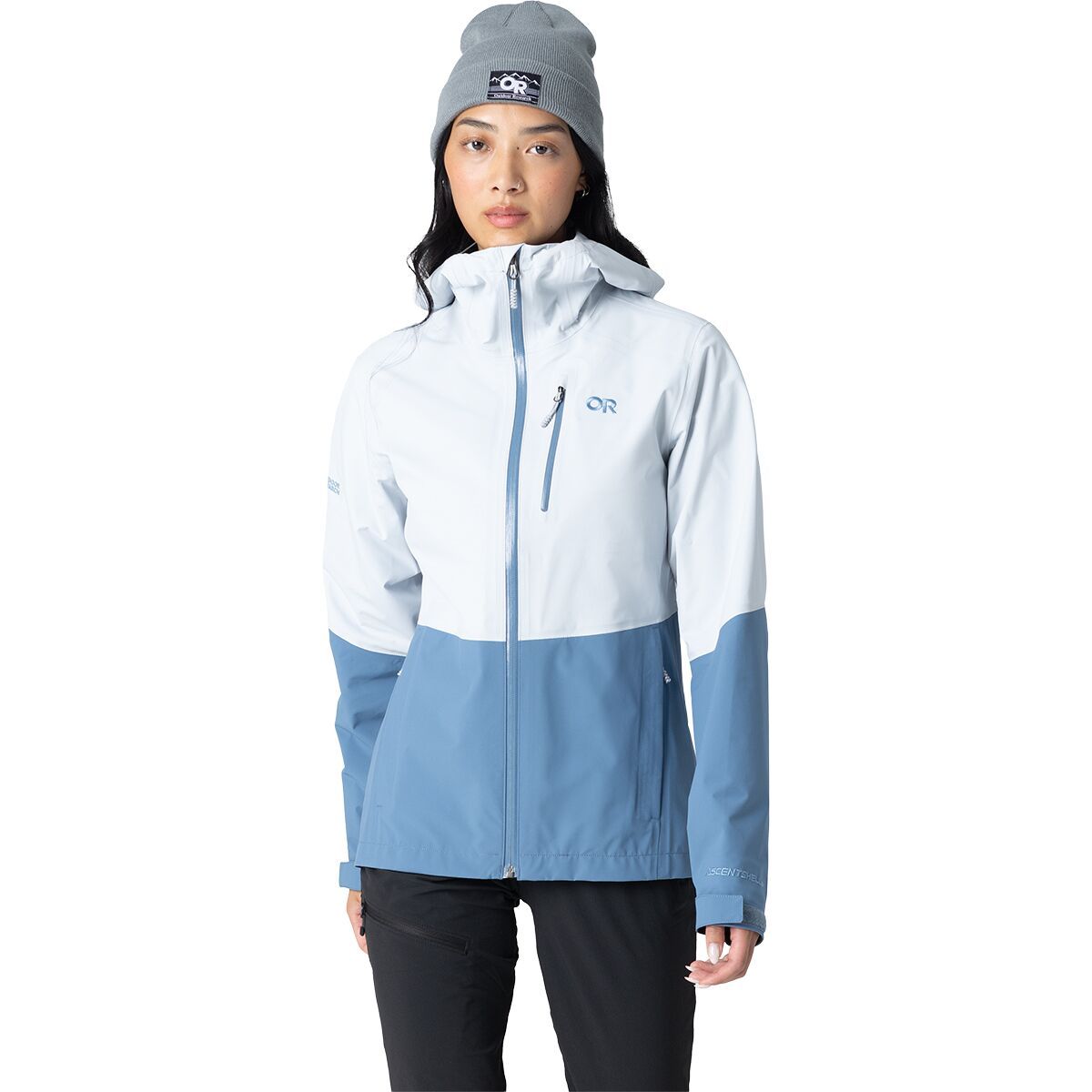 Image of Outdoor Research Aspire 3L Jacket - Women's Titanium/Ascent Blue, M