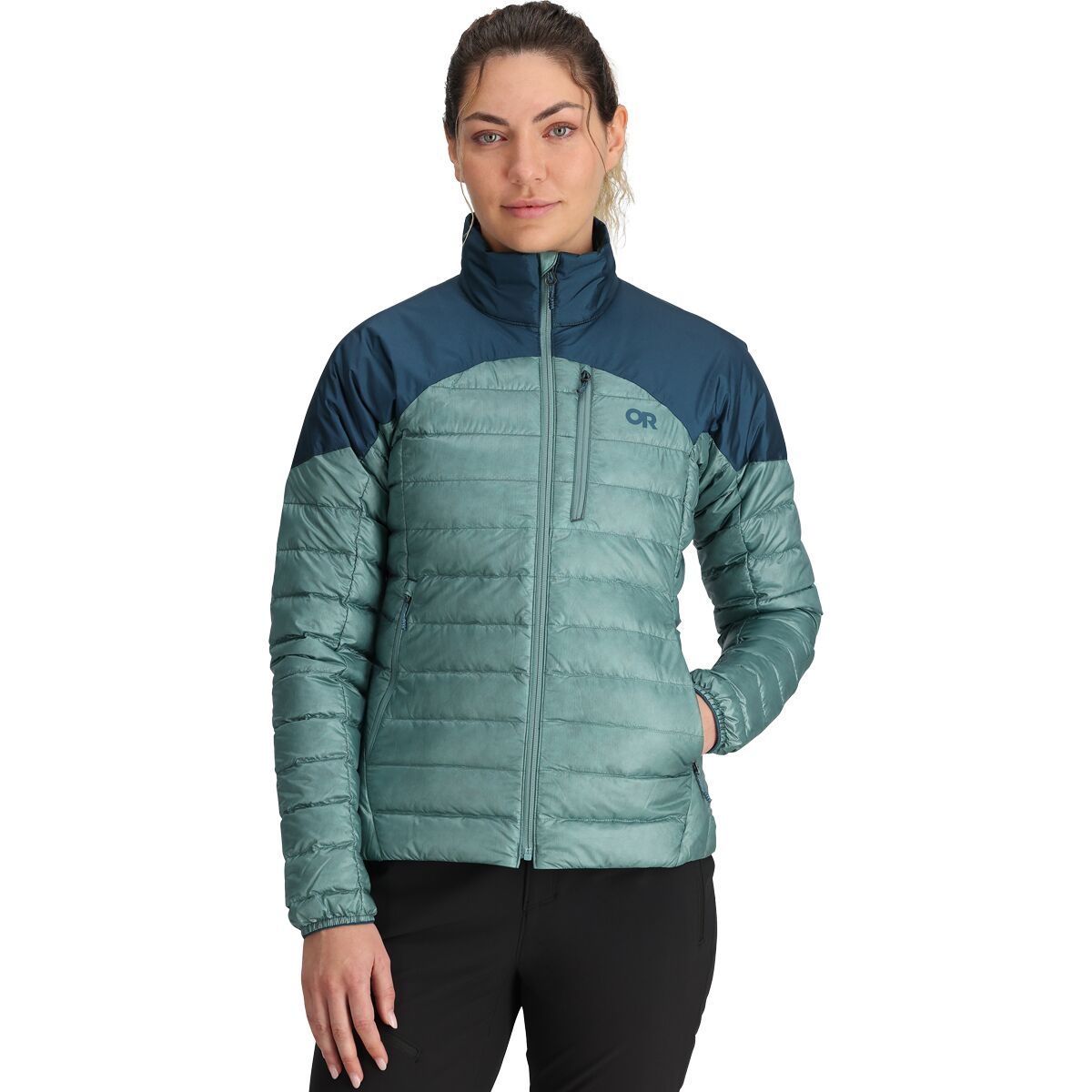 Image of Outdoor Research Helium Down Jacket - Women's Neptune/Harbor, XS