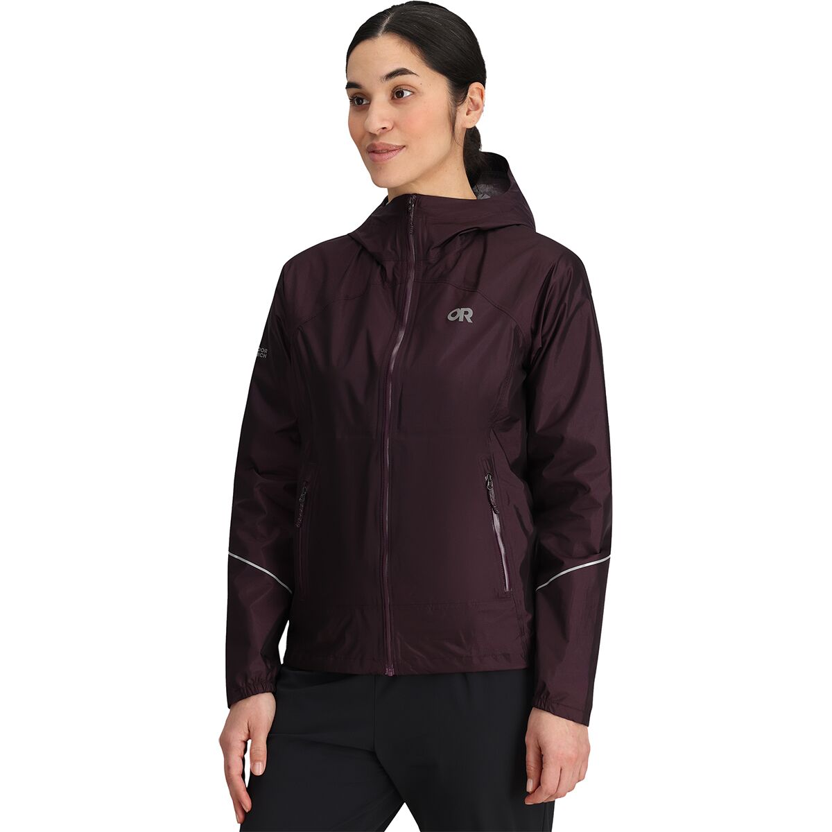 Image of Outdoor Research Helium Rain Jacket - Women's Amethyst, XS