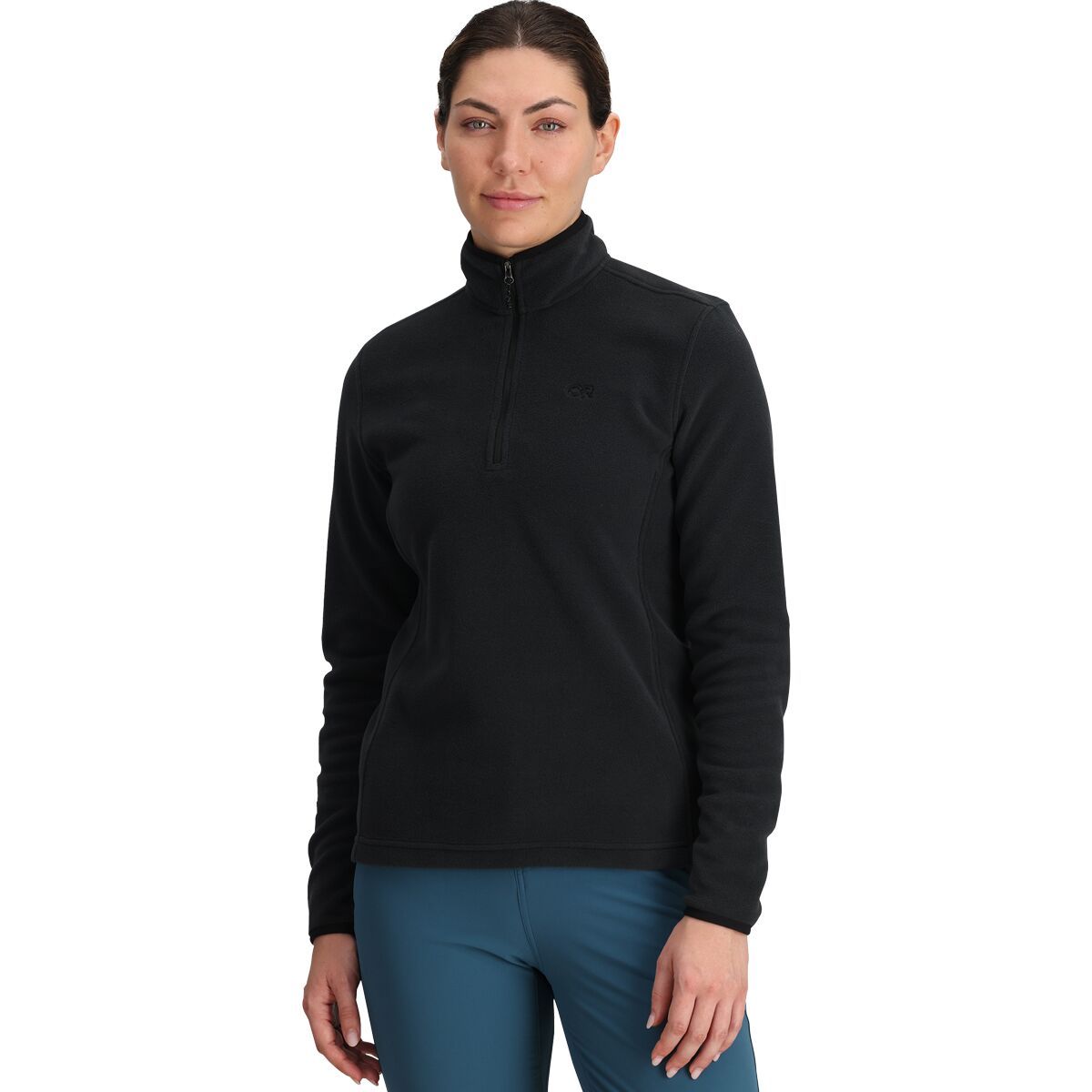 Image of Outdoor Research Polartec 100 1/4-Zip Pullover - Women's Black, XL