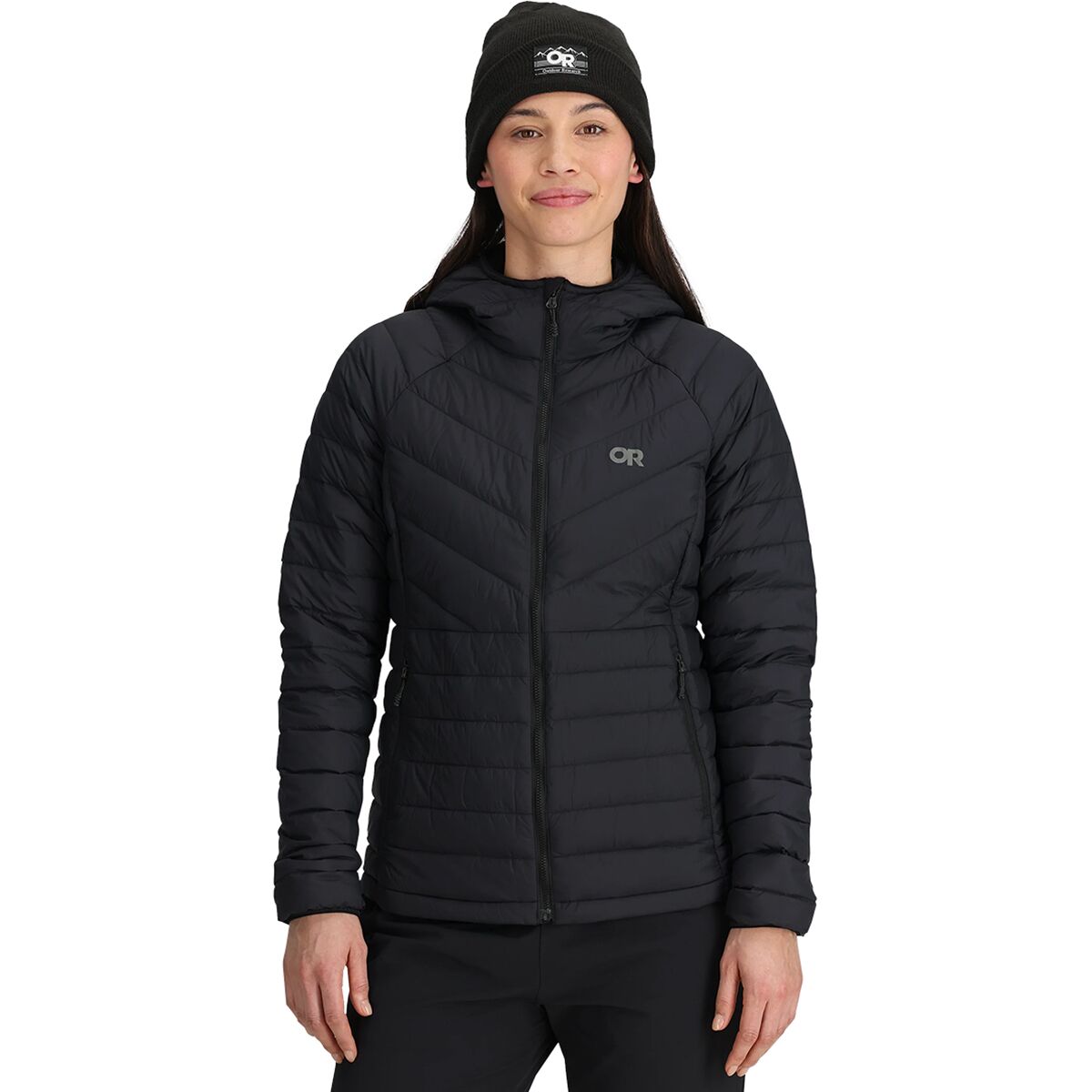 Image of Outdoor Research Transcendent Down Hooded Jacket - Women's Black, XS
