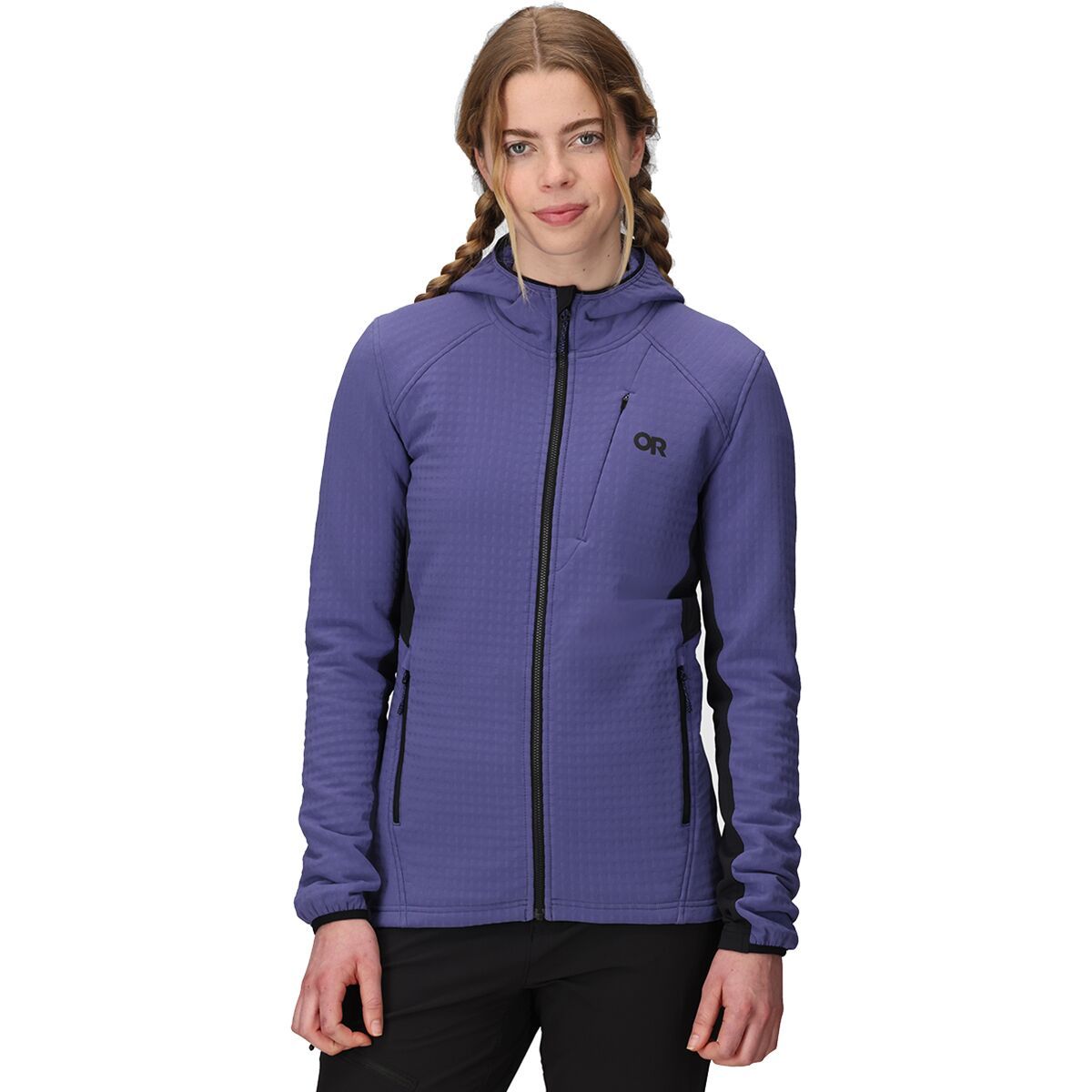 Image of Outdoor Research Vigor Plus Fleece Hooded Jacket - Women's Galactic/Black, L