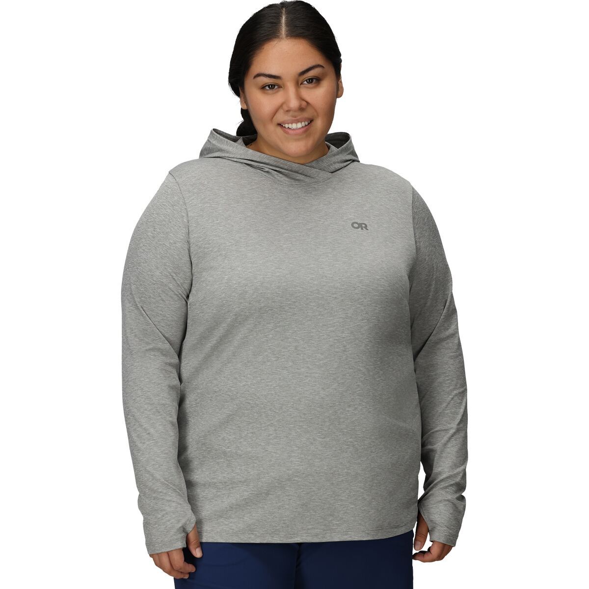 Image of Outdoor Research ActiveIce Spectrum Sun Hoodie - Plus - Women's Grey Heather, 3X