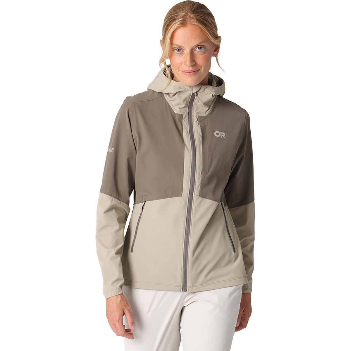 Image of Outdoor Research Ferrosi Hooded Jacket - Women's Pro Khaki/Gravel, XS