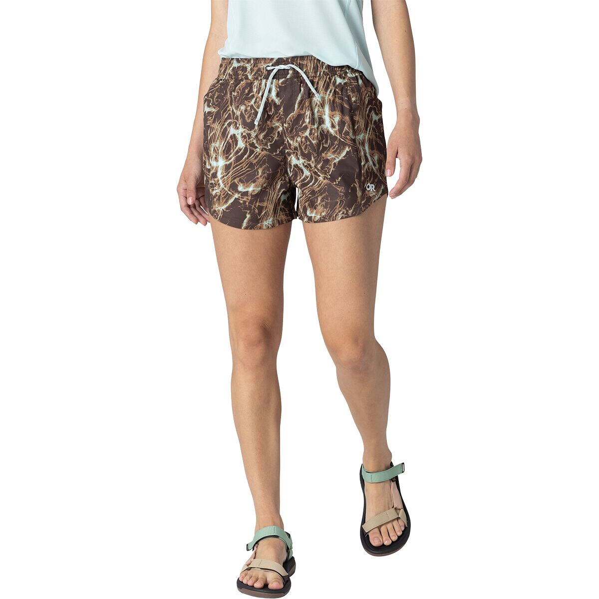 Image of Outdoor Research Odyssey Multi Short - Women's Chestnut Alcove Print, XL