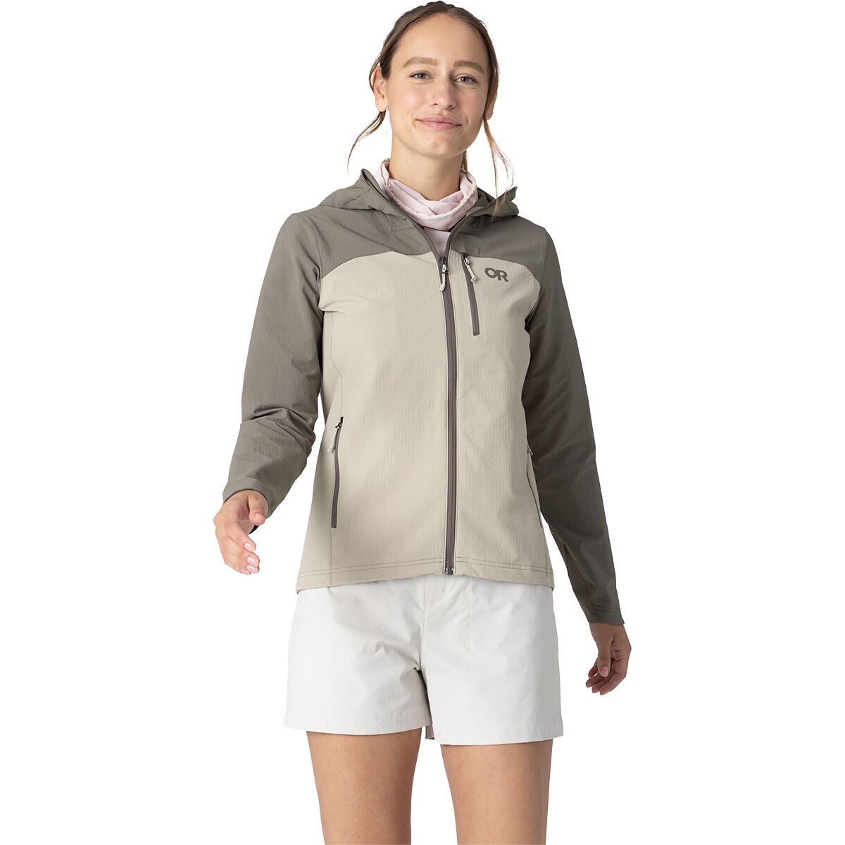 Image of Outdoor Research Ultima Softshell Hooded Jacket - Women's Pro Khaki/Gravel, XS
