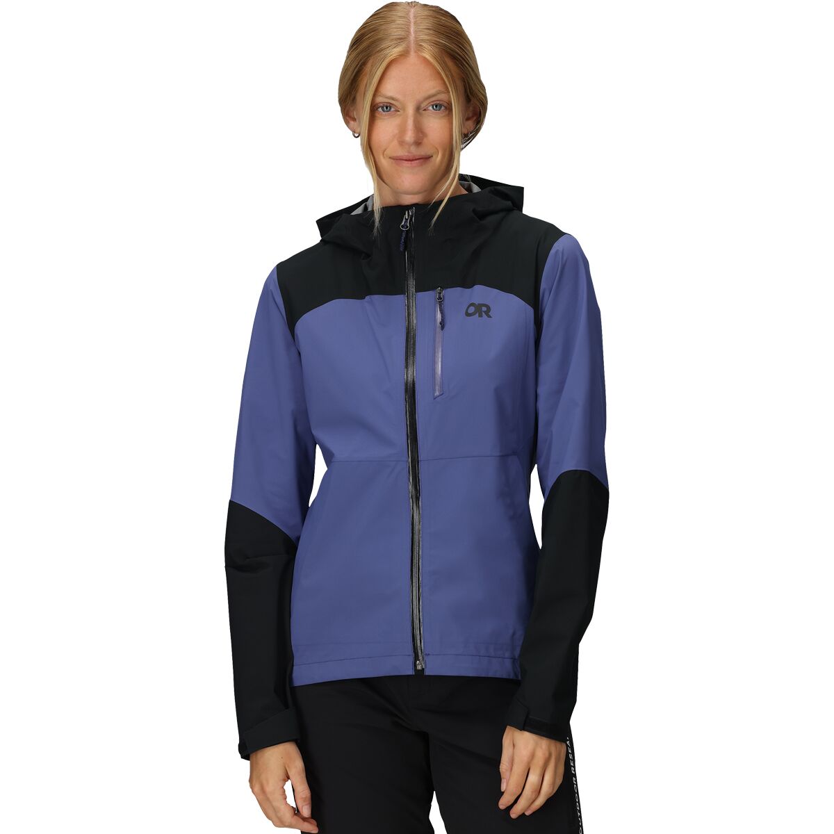 Image of Outdoor Research Freewheel Stretch Rain Jacket - Women's Galactic/Black, XL