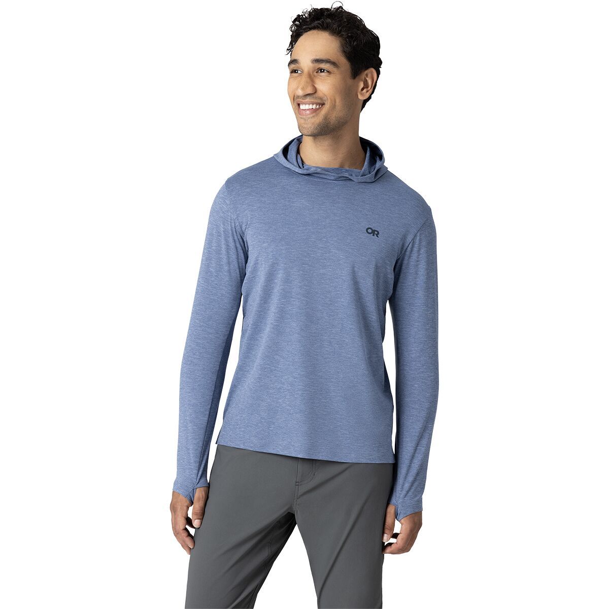 Image of Outdoor Research ActiveIce Spectrum Sun Hoodie - Men's Ascent Blue Heather, L