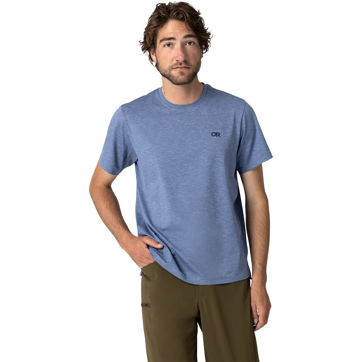 Image of Outdoor Research ActiveIce Spectrum Sun T-Shirt - Men's Ascent Blue Heather, S