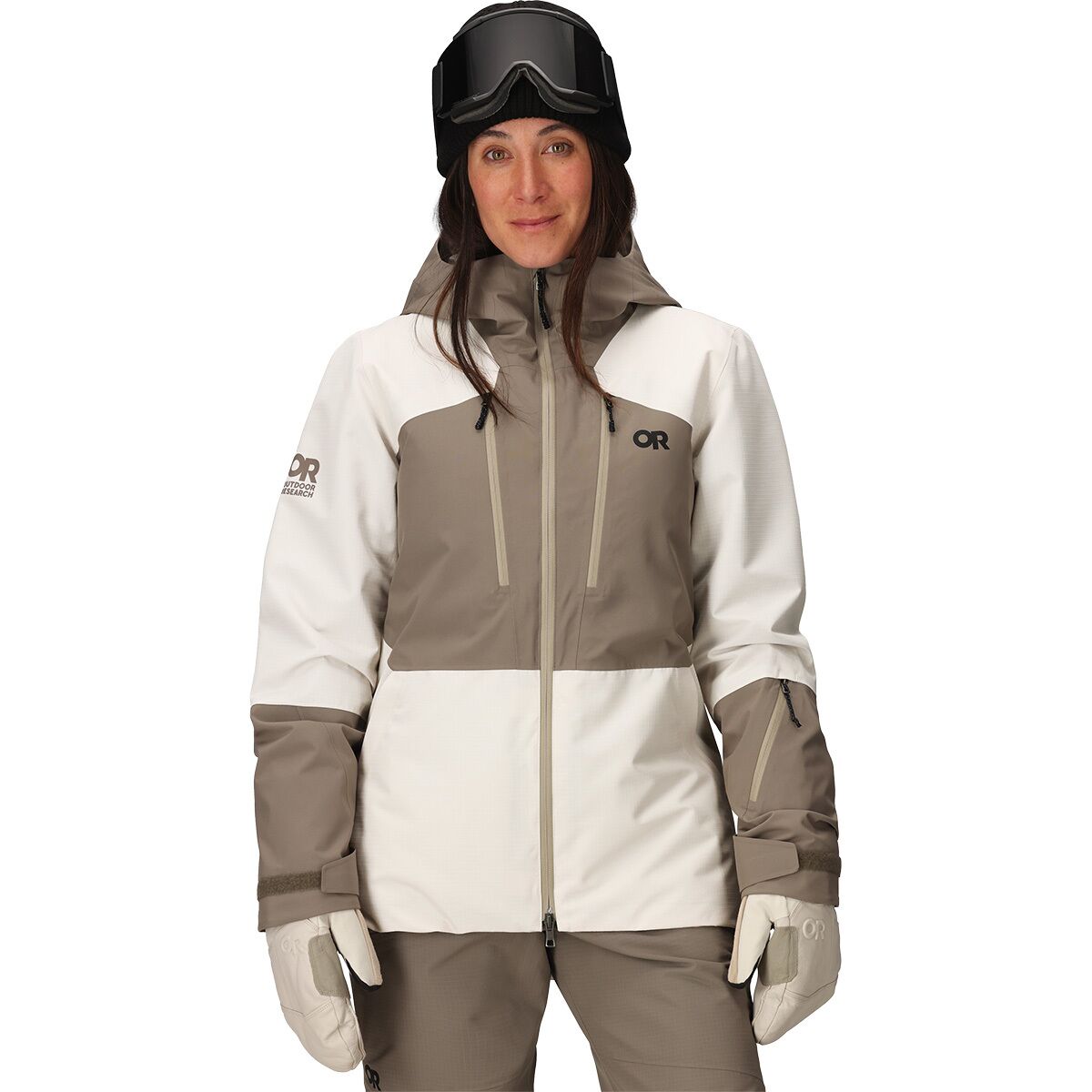 Image of Outdoor Research Powderverse Jacket - Women's Oyster/Sable, M