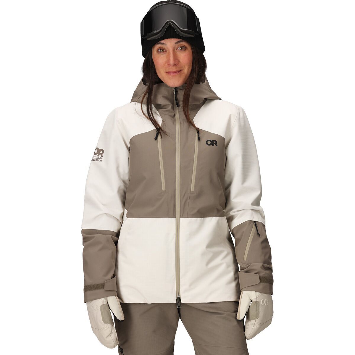 Image of Outdoor Research Powderverse Jacket - Women's Oyster/Sable, XL