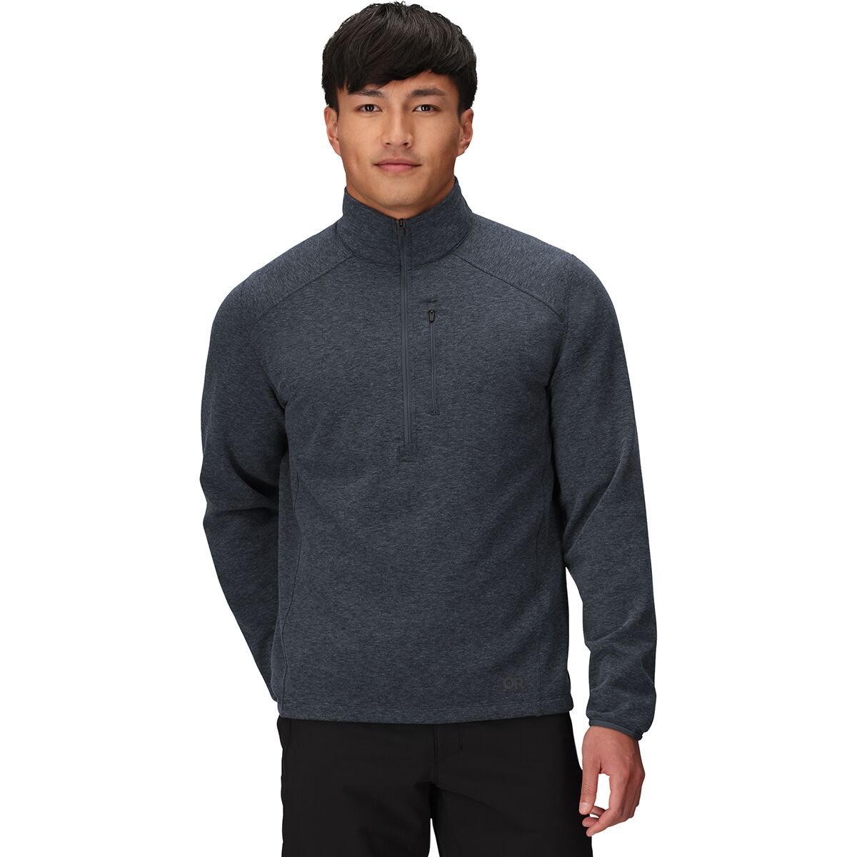 Image of Outdoor Research Crescent Fleece 1/2-Zip Pullover - Men's Storm Heather, M