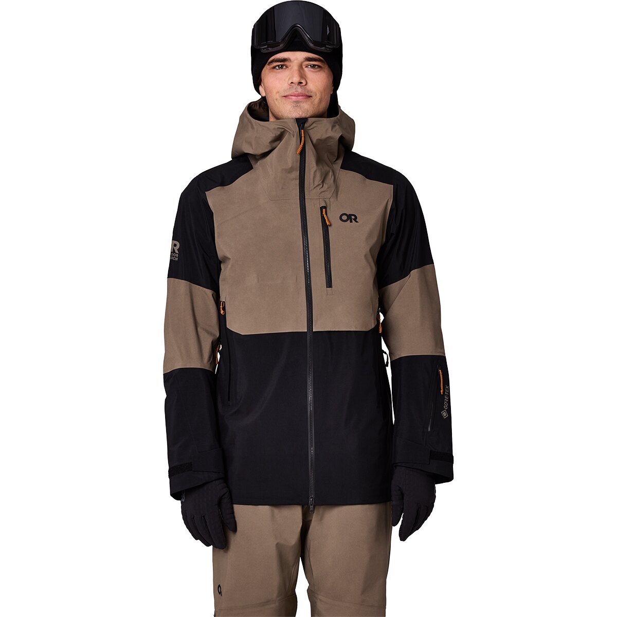 Image of Outdoor Research Hemispheres Team GORE-TEX 3L Jacket - Men's Gravel/Black, S