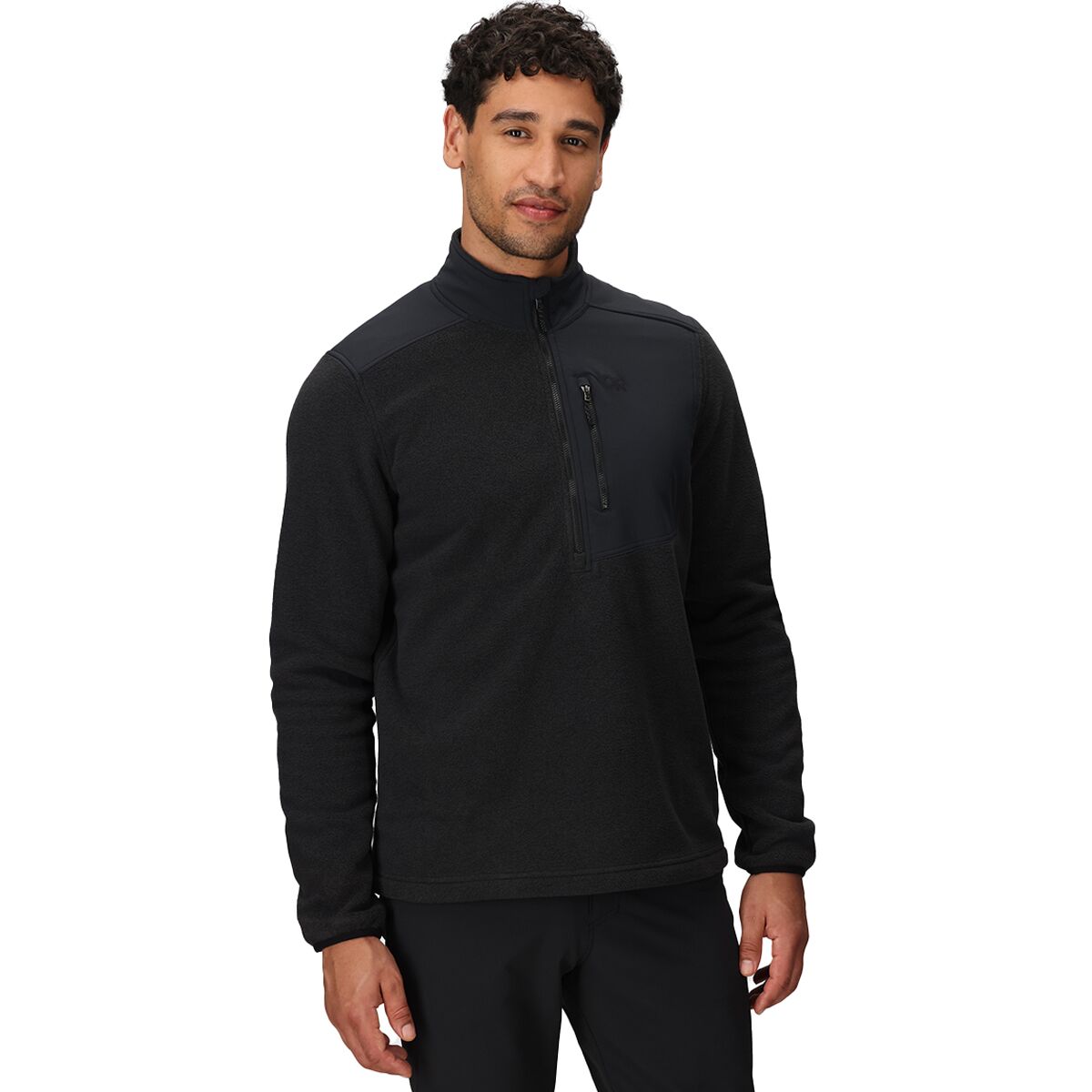 Image of Outdoor Research Polartec 200 1/2-Zip Pullover - Men's Black, XL