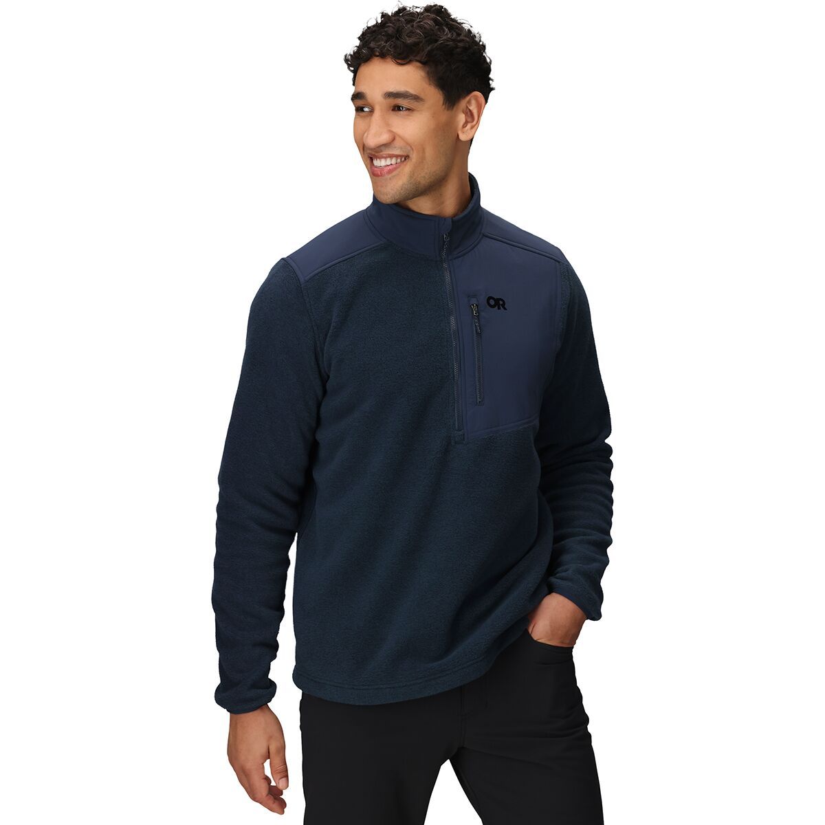 Image of Outdoor Research Polartec 200 1/2-Zip Pullover - Men's Dark Navy Heather, M