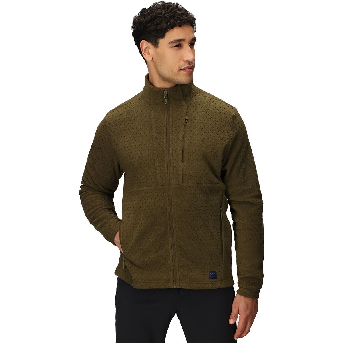 Image of Outdoor Research Trail Mix XT Fleece Jacket - Men's Dark Olive, L