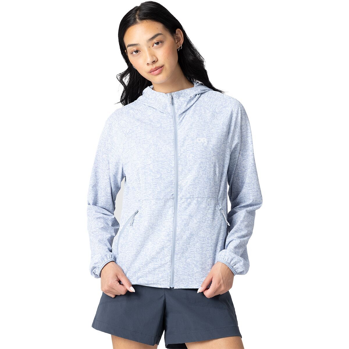 Image of Outdoor Research Astroman Full-Zip Sun Hoodie - Women's Titanium Tamarack Print, S