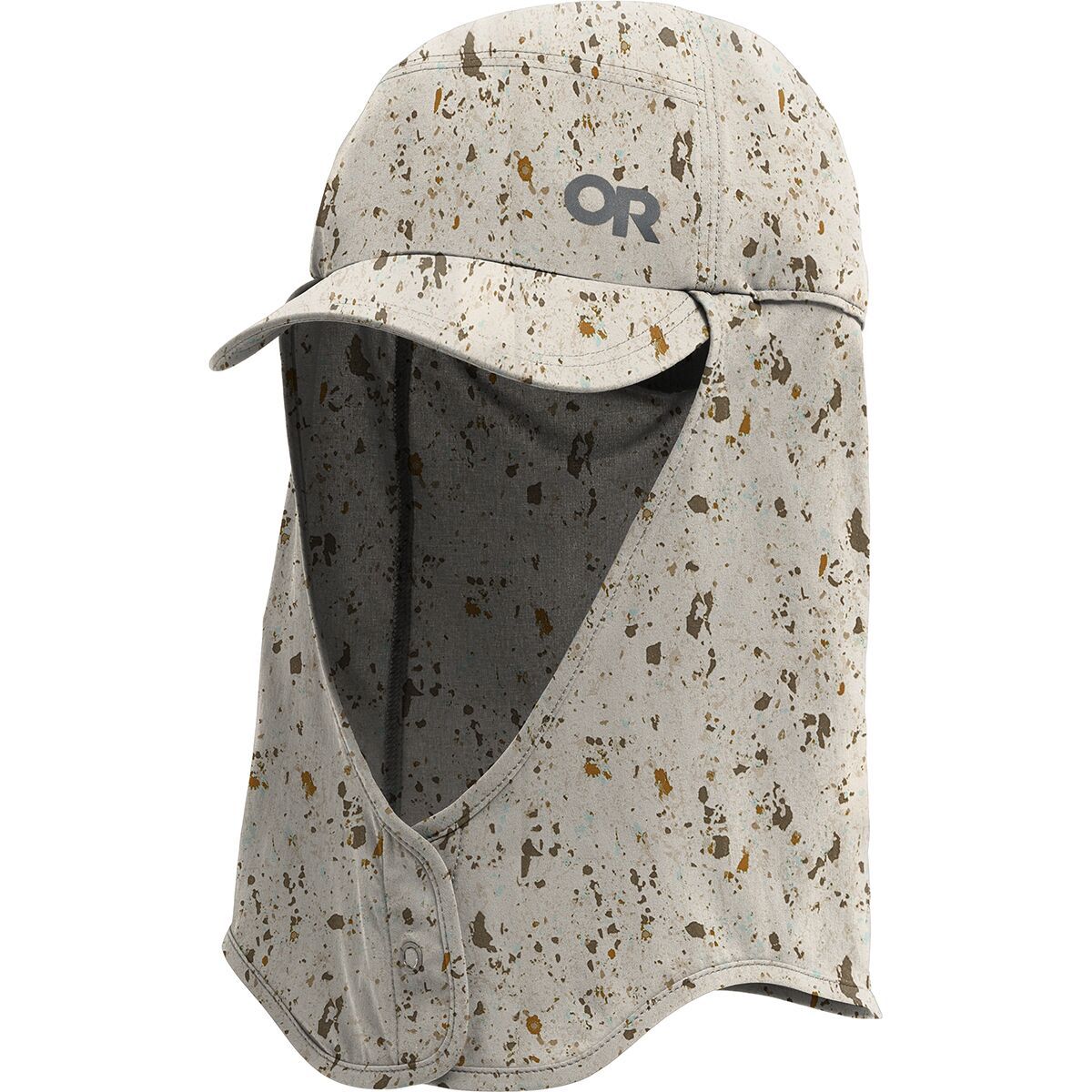 Image of Outdoor Research Astroman Sun Cape Cap Gravel Creekside Print, L/XL