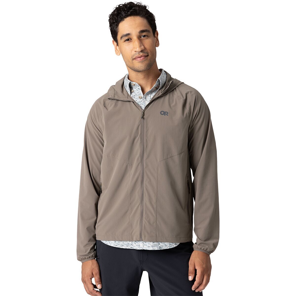 Image of Outdoor Research Astroman Full-Zip Sun Hoodie - Men's Gravel, S