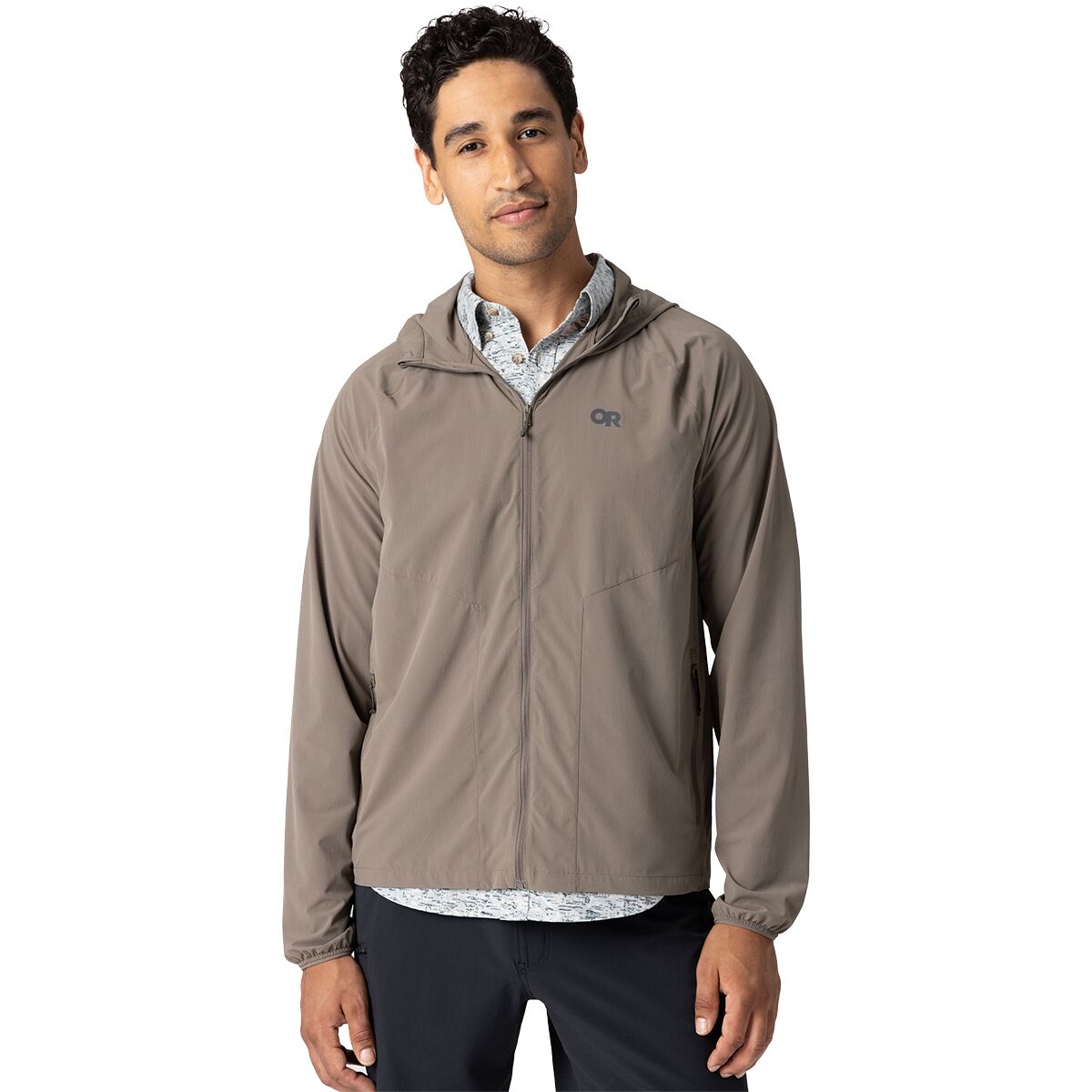 Image of Outdoor Research Astroman Full-Zip Sun Hoodie - Men's Gravel, S