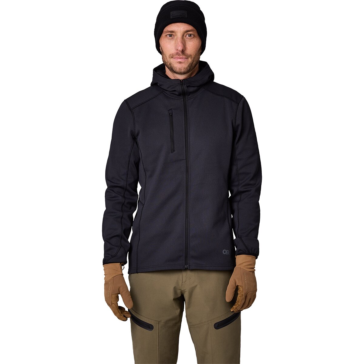 Image of Outdoor Research Ceramik Fleece Full-Zip Hoodie - Men's Black, L