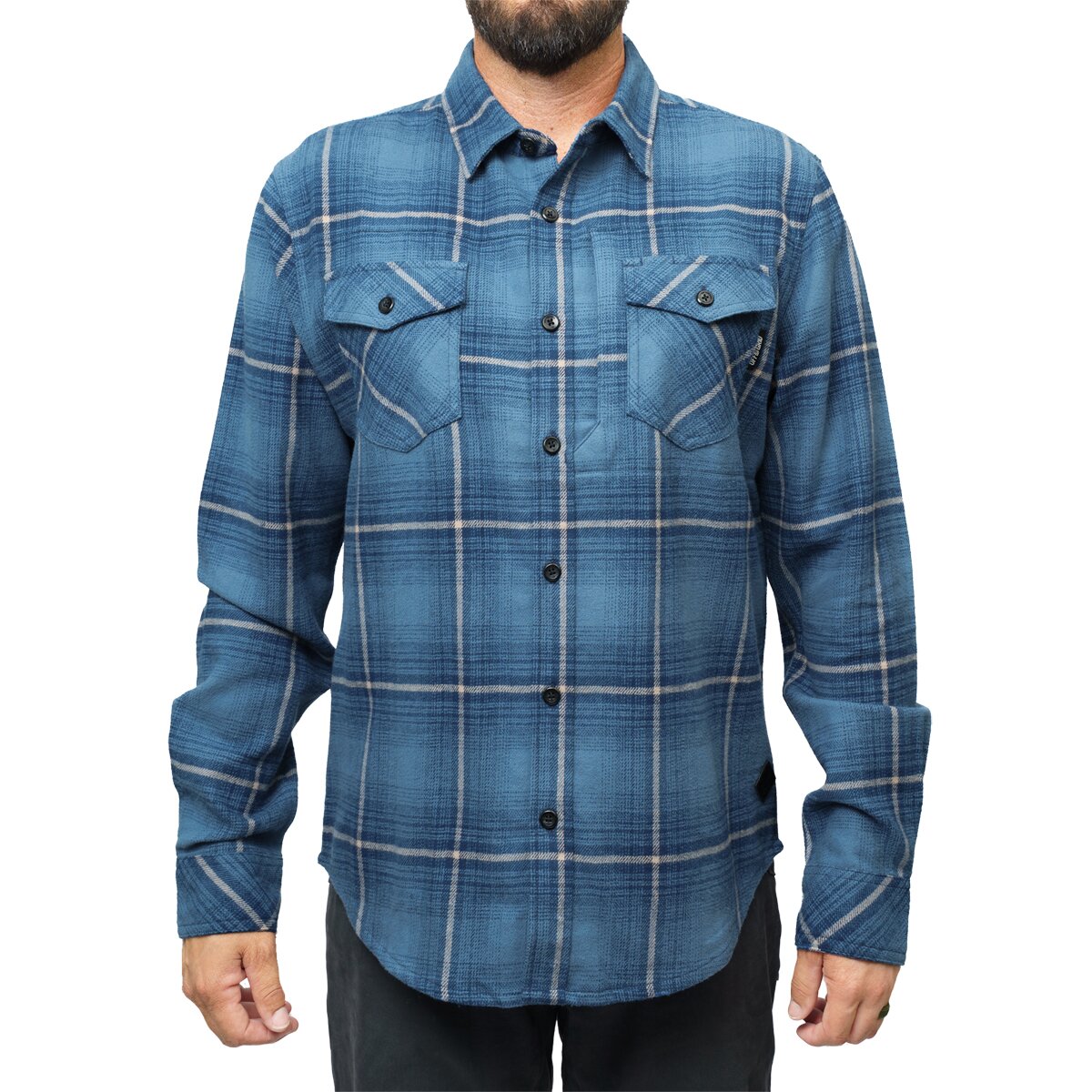 Image of Off the Grid Destroyer Flannel Shirt - Men's Pale Blue, XL