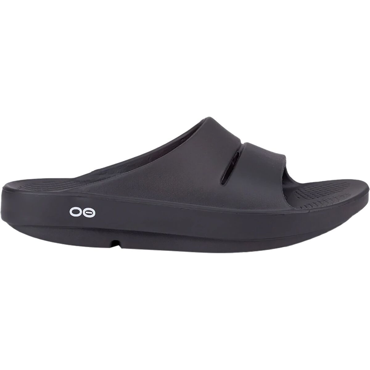 Image of Oofos Ooahh Slide Sandal Black, Mens 13.0/Womens 15.0