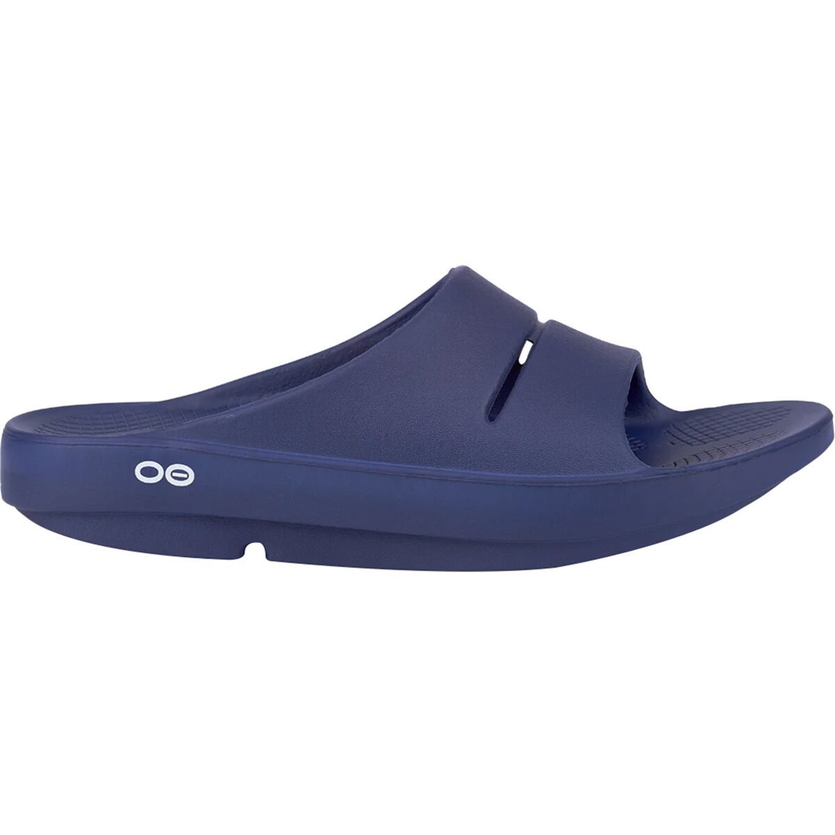Image of Oofos Ooahh Slide Sandal Navy, Mens 5.0/Womens 7.0