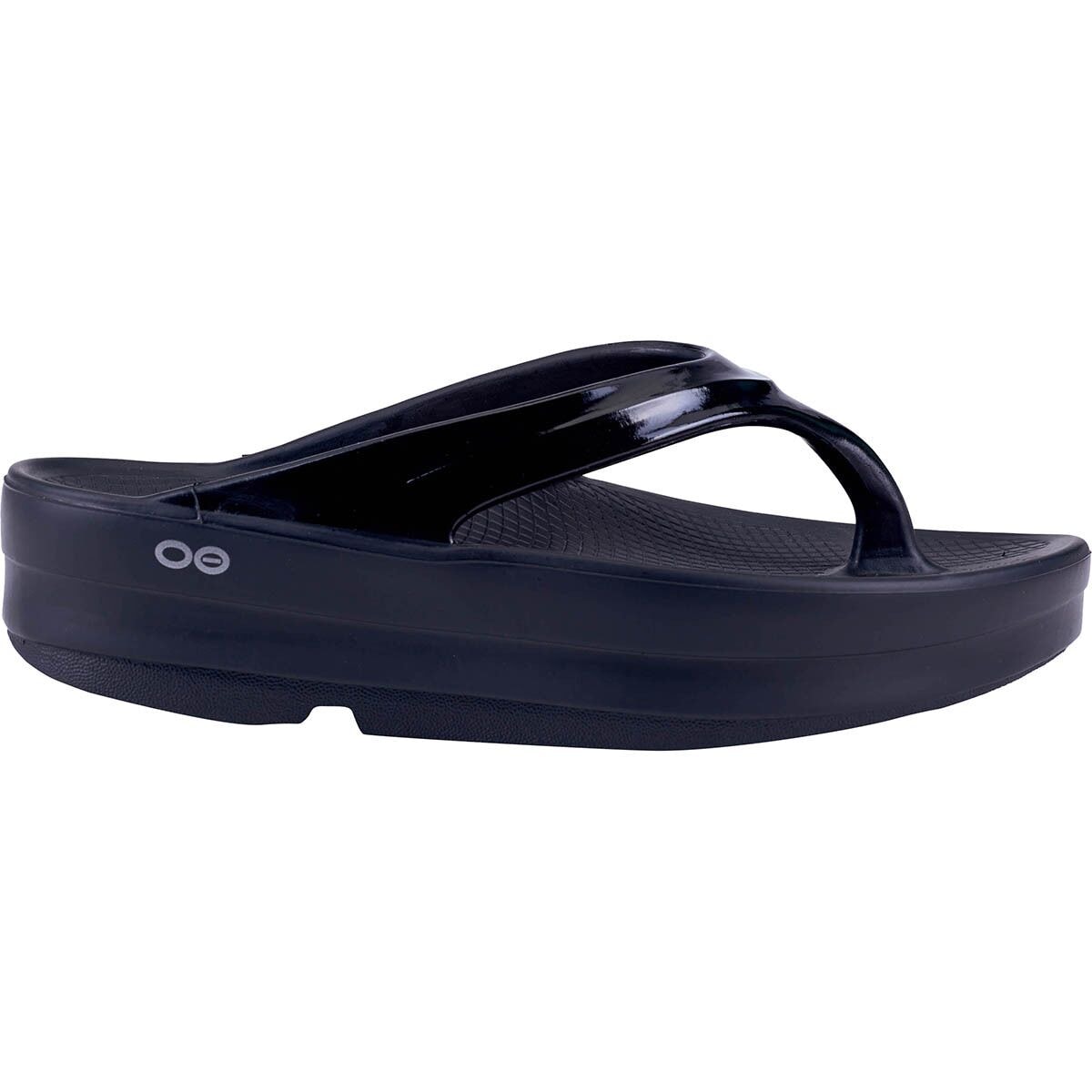 Image of Oofos OOmega Thong - Women's Black, 9.0