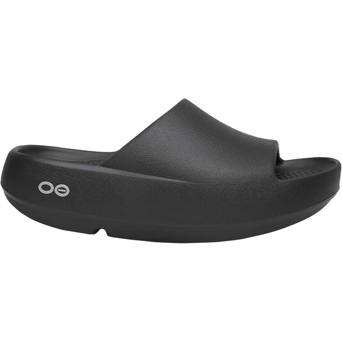 Image of Oofos OOahh Plus Slide Sandal Black, Mens 6.0/Womens 8.0