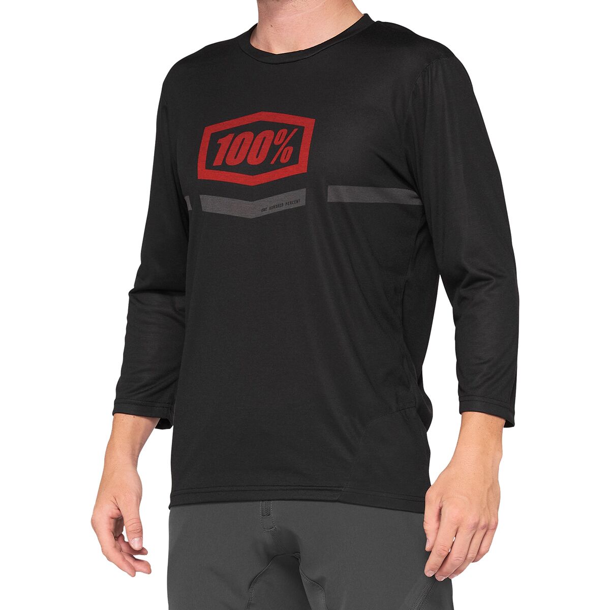 100% 100% Airmatic 3/4-Sleeve Jersey - Men's Black/Red, S
