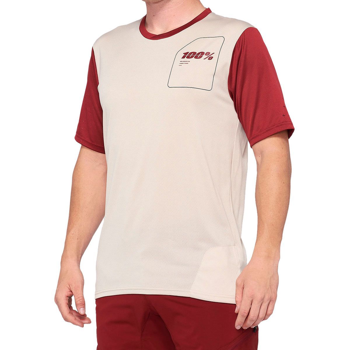 100% Ridecamp Short-Sleeve Jersey - Men's Stone/Brick, S