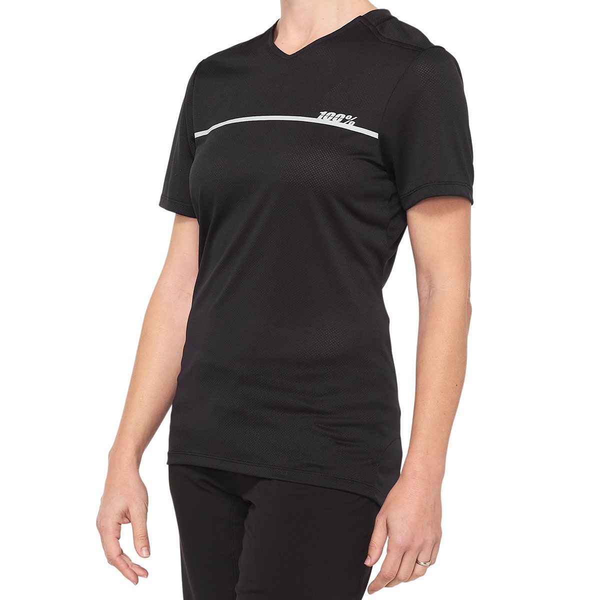 100% Ridecamp Short-Sleeve Jersey - Women's Black/Grey, S
