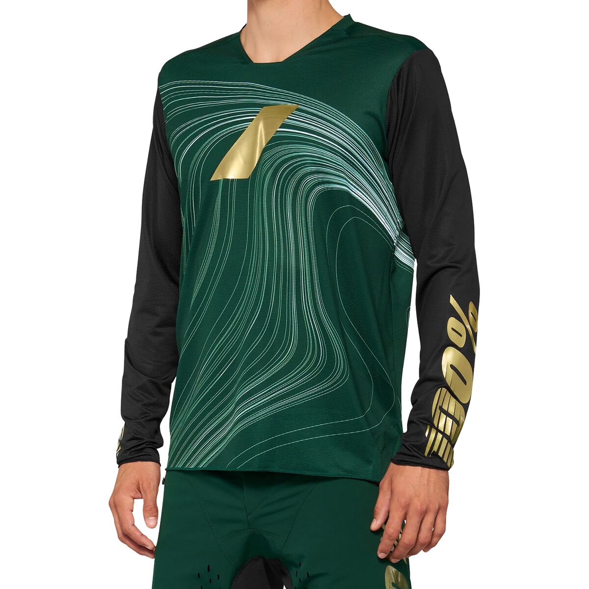 100% 100% Airmatic Long-Sleeve Jersey - Men's Limited Edition Forest Green, XL