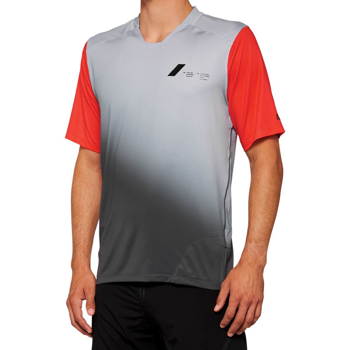 100% Celium Short-Sleeve Jersey - Men's Grey/Racer Red, S