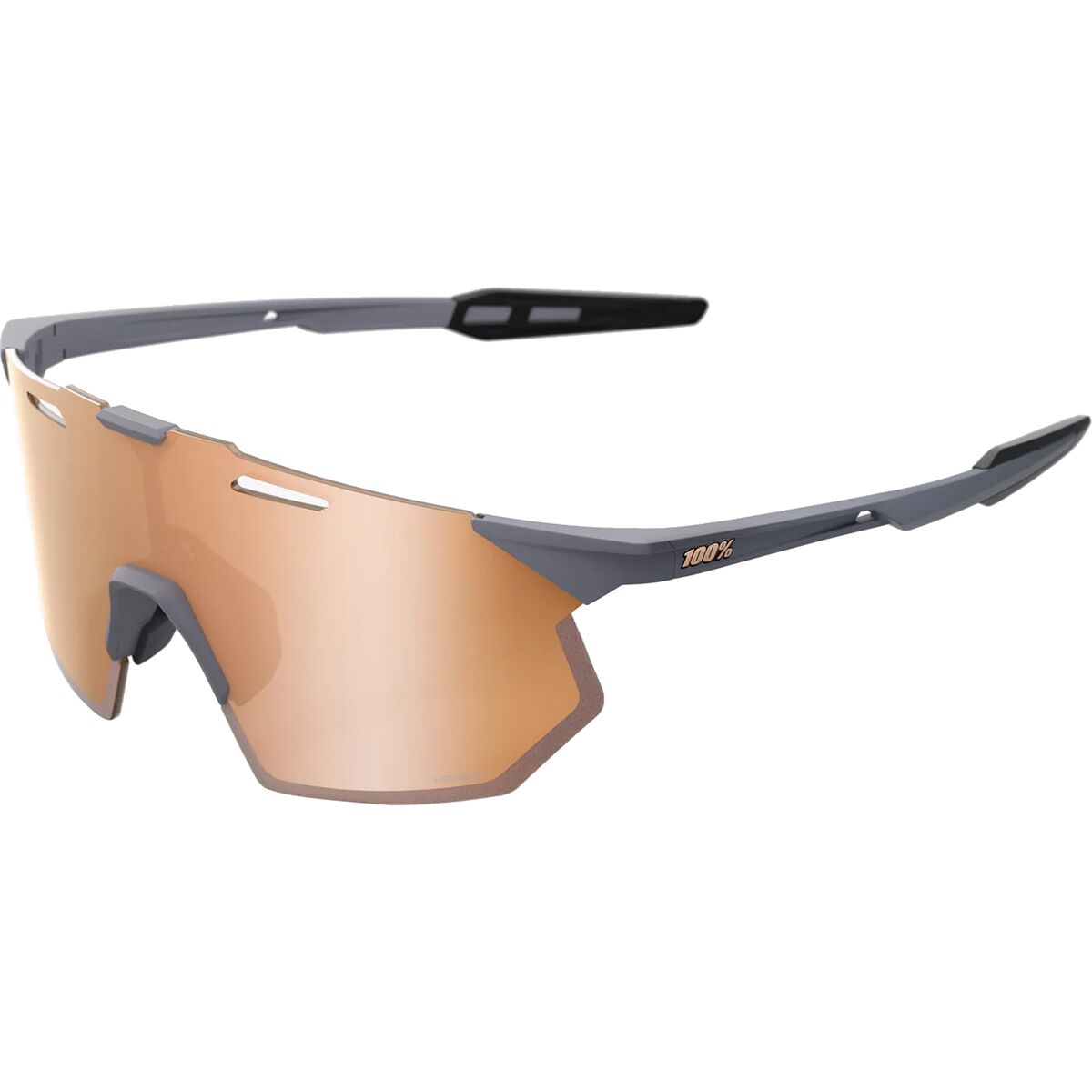 100% 100% Hypercraft SQ Sunglasses Soft Tact Grey/HiPER Copper Mirror Lens, One Size
