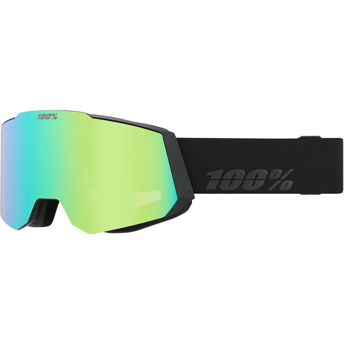 100% 100% Snowcraft Goggle Black/Green/Mirror Green, One Size