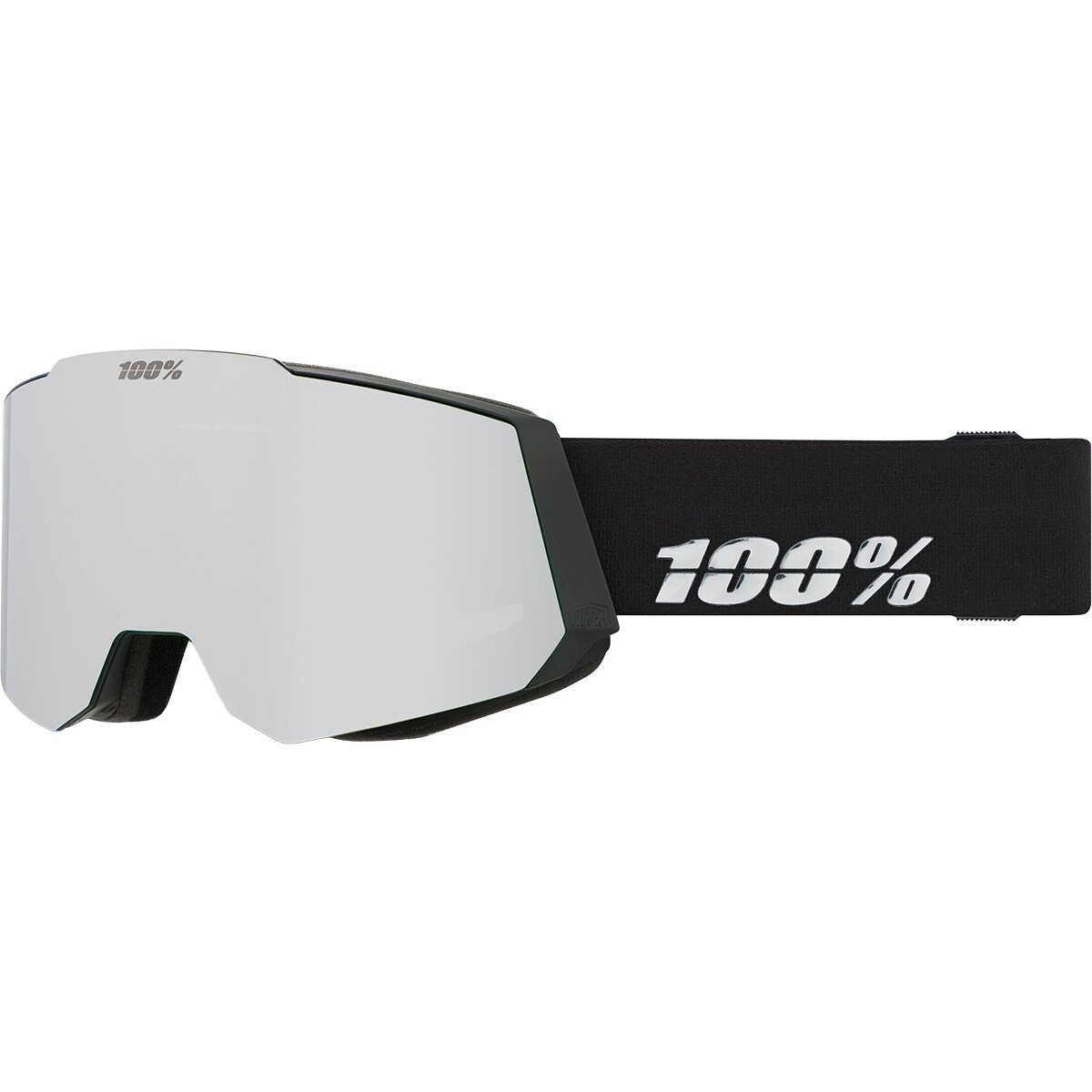 100% Snowcraft Goggle Black/HiPER Silver Mirror, One Size