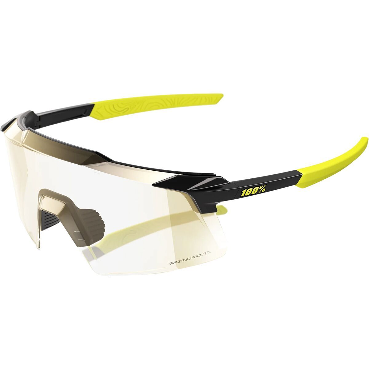 100% Aerocraft Photochromic Sunglasses Gloss Metallic Black Photochromic Lens, One Size