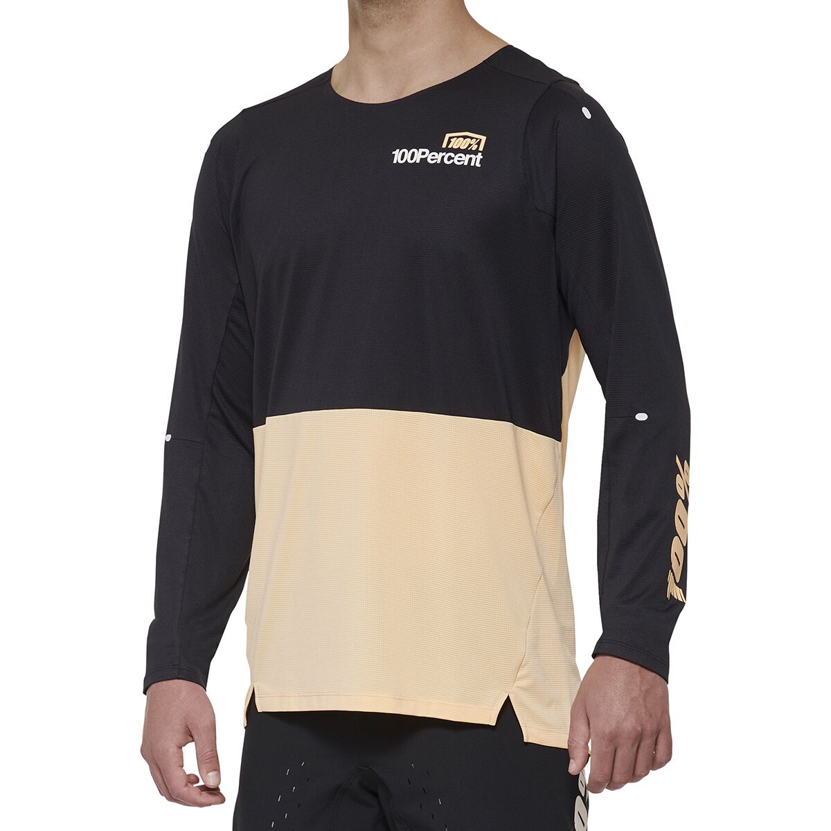 100% 100% R-Core X DH Long-Sleeve Jersey - Men's Black/Peach, S