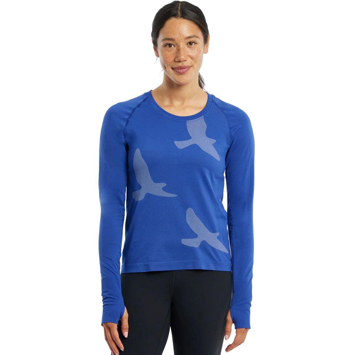 Image of Oiselle Altitude Long-Sleeve Top - Women's Deep Blue, XL