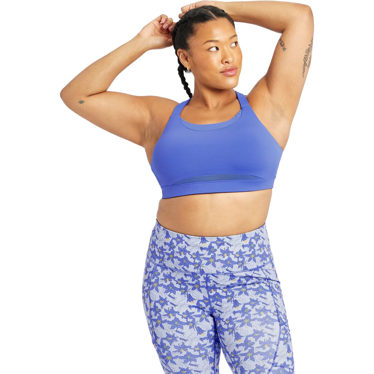 Image of Oiselle Boom Bra - Women's Blue Rapids, 36DD